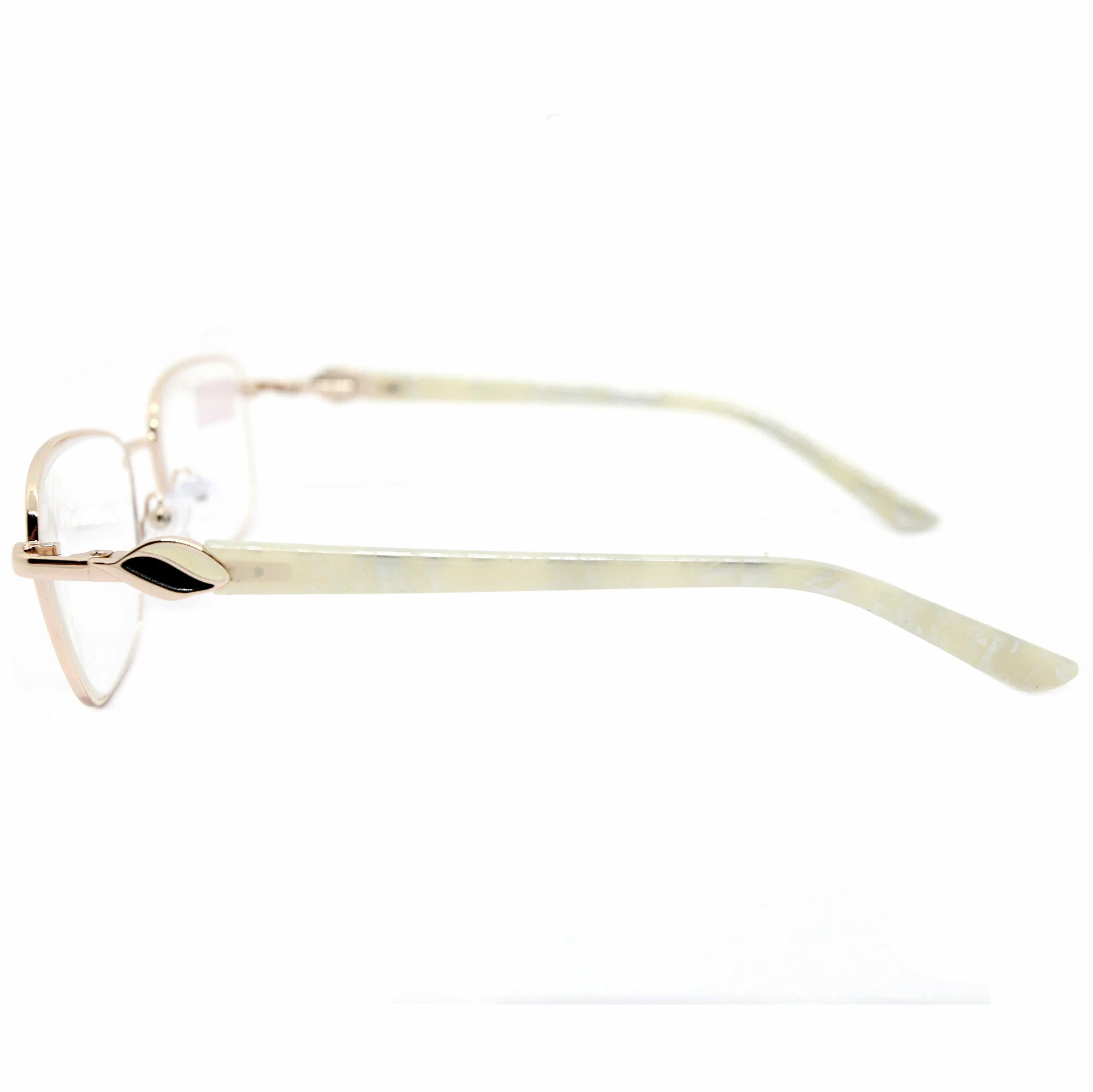 Женские очки для чтения со стеклом (+1.75) с футляром, GLODIATR 2031 C1, линза стекло, цвет золотой, РЦ 62-64