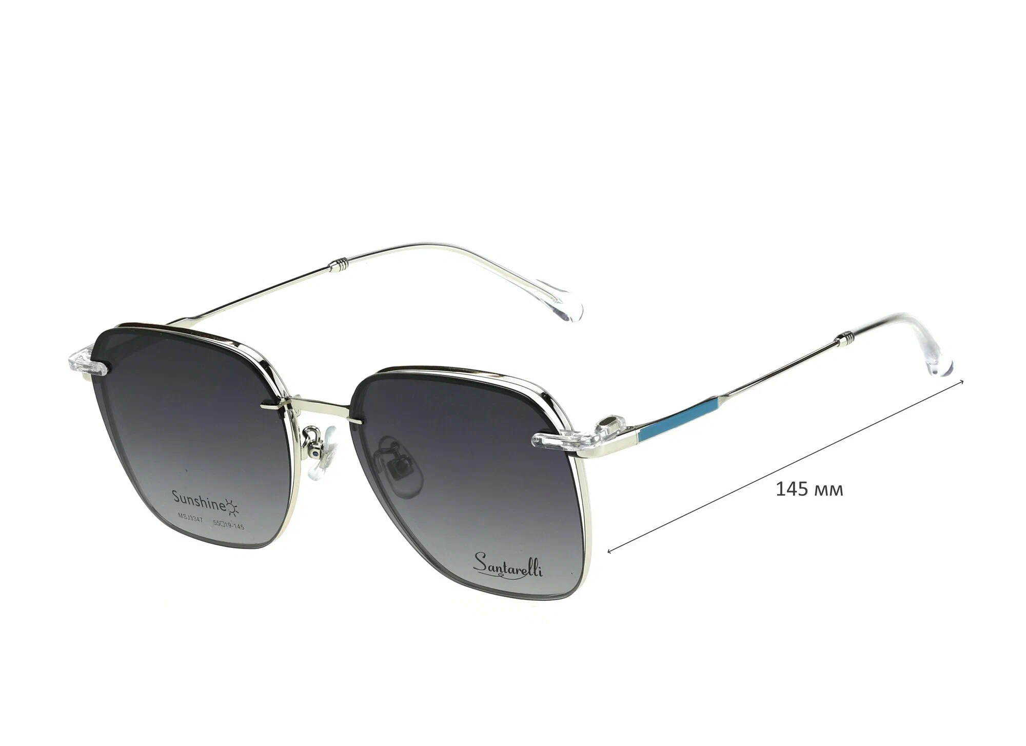 Готовые очки для зрения с насадкой и футляром на магните SANTARELLI мод. 3347 Цвет 20 с линзами ECOPLUS 1.56 HMC -3.00 РЦ 66-68