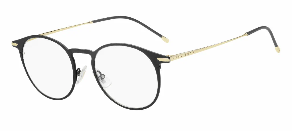 Мужская, женская оправа для очков Hugo Boss BOSS 1252 003, цвет: черный, круглые, титан в Краснодаре Мужская, женская оправа для очков Hugo Boss BOSS 1252 003, цвет: черный, круглые, титан